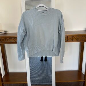 Quince Light Blue Crewneck Knit Sweater